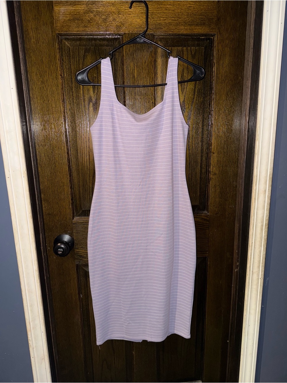 Popular Basics Lavender Striped Tank Midi Dress